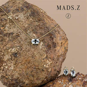 Aquamarin øreringe med diamanter fra Mads Z 1516111